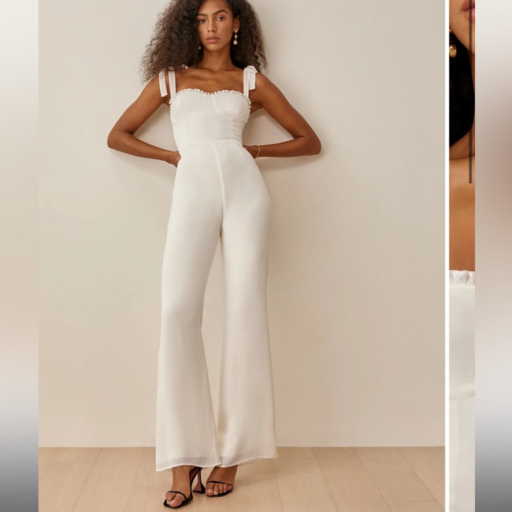 Reformation Petites Alfred Jumpsuit Gossamer - Size 4P